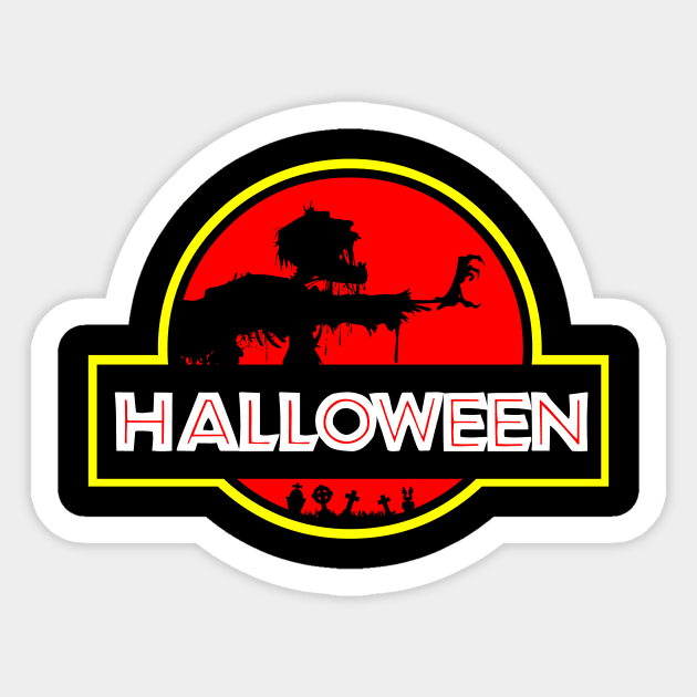 Zombie Jurassic World Logo Parody Sticker by Vault Emporium